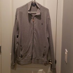 Mens Polo zipper front sweater
